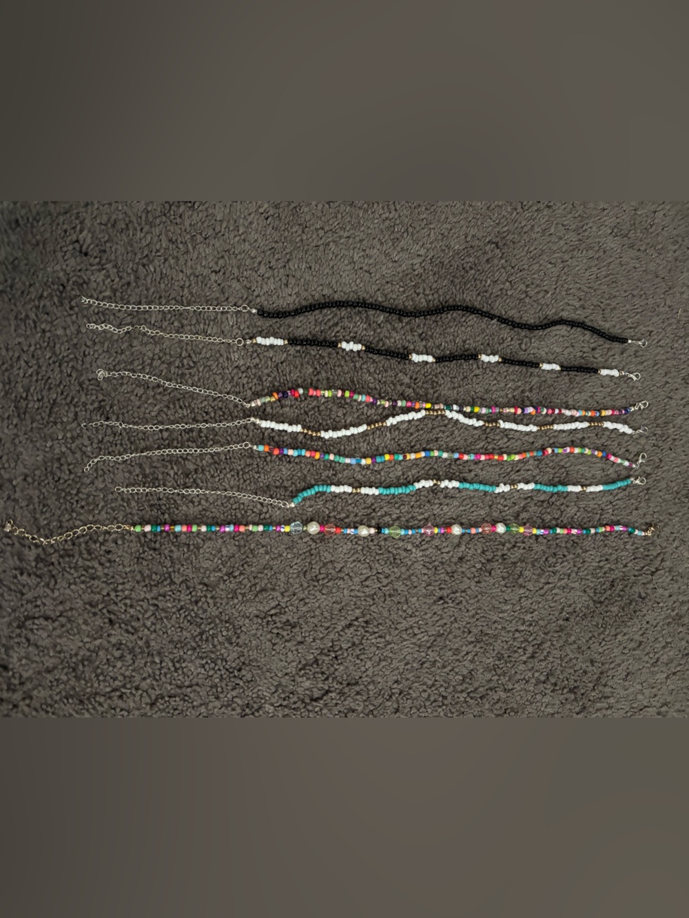 Lot of 7 beaded necklaces/chokers mulicolor